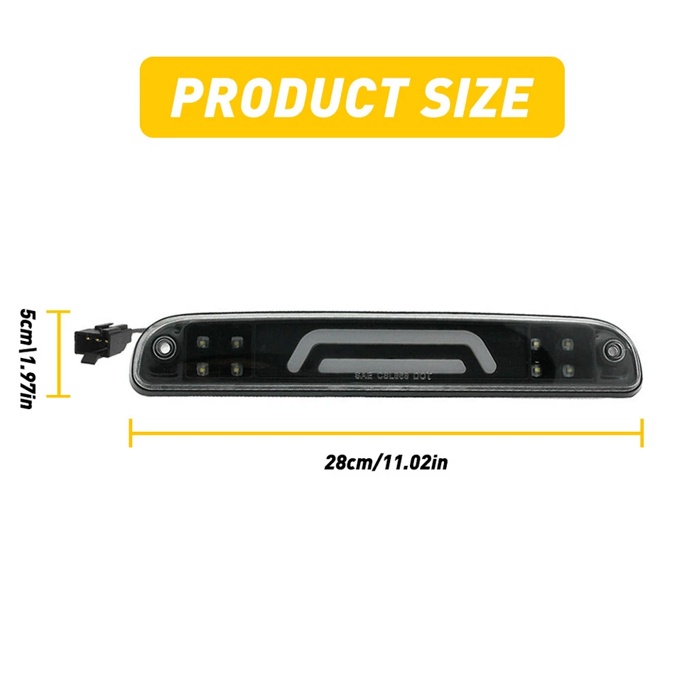 Para Ford Ranger 1993-11 Negro Ahumado LED 3RD Tercera Luz de Freno Lámpara de Carga Sellada Foto 3 de 4