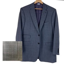 Brioni Secolo 2 Button Super 160's Wool Men's Sport Coat US 44R Plaid Windowpane