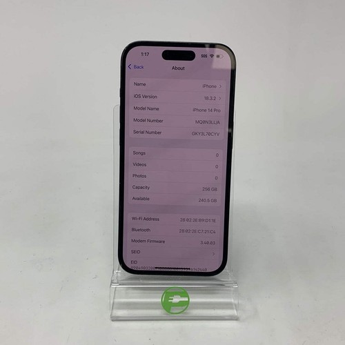 Unlocked Apple iPhone 14 Pro 256GB SPACE BLACK MQ0N3LL/A - Picture 5 of 6