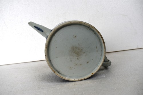 Antique Blue And White Chinese Teapot Long Spout With Hand Painted Scenic Design - Picture 13 of 16