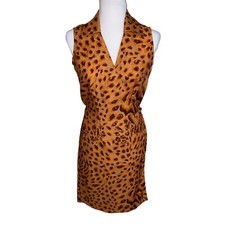 Selene Sport Size S Animal Print Sleeveless Wrap Dress