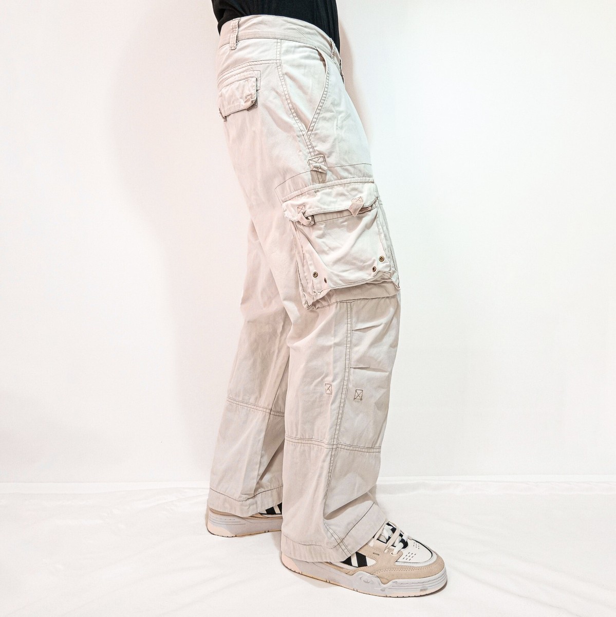 diesel utility cargo pants L WHITE CARPENTER CANVAS RELAXED