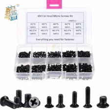 250/500Pcs Laptop Repair Screws Kit M2 M2.5 M3 Phillips Flat Head Self-Tapping