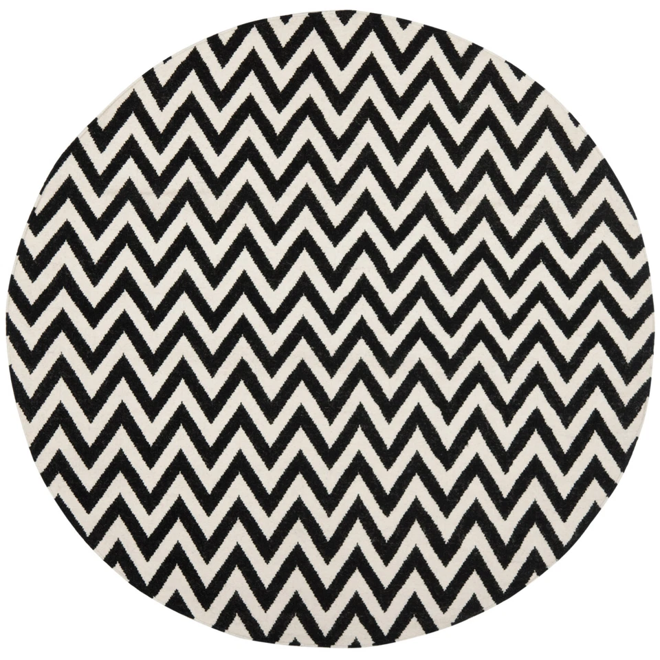 SAFAVIEH Dhurries DHU557L Handwoven Black / Ivory Rug - Image 4 of 4