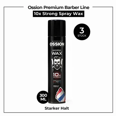 3x Morfose Ossion Premium Barber Line Spray Wax 300ml 10x Strong Haar Spray Wax