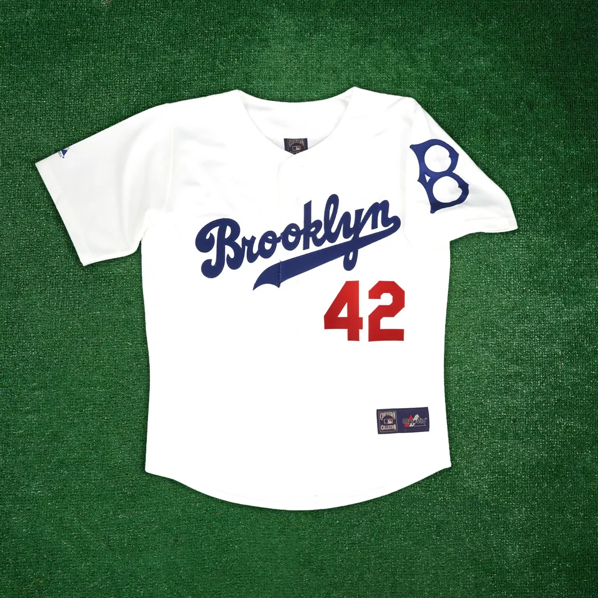 Men's Nike Jackie Robinson Brooklyn Dodgers Cooperstown Collection White  Jersey