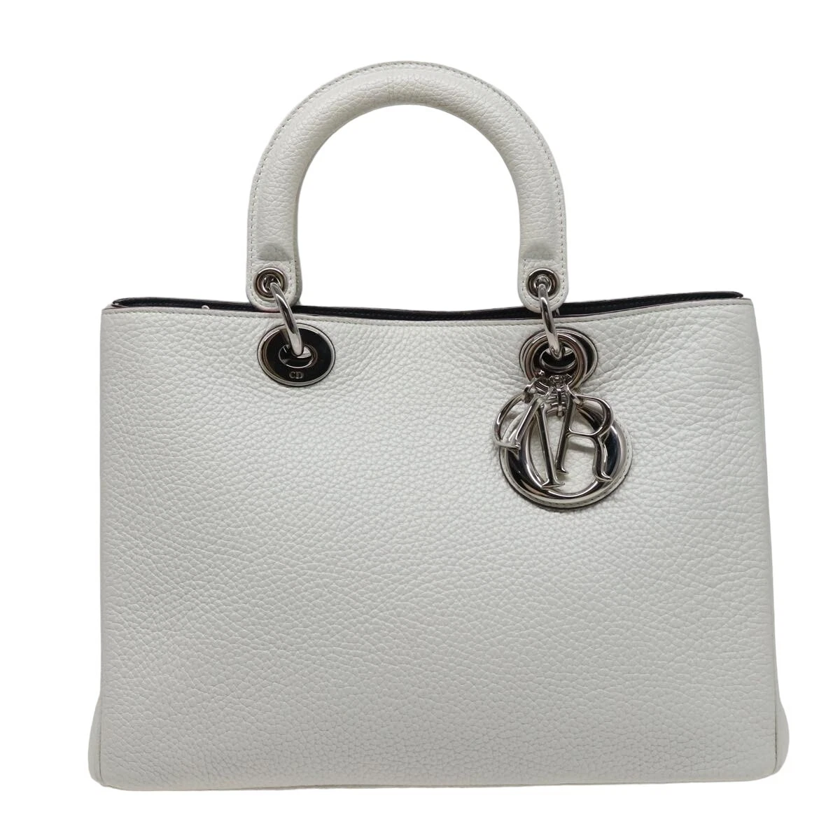 Sac à main Dior Diorissimo cuir blanc authentique