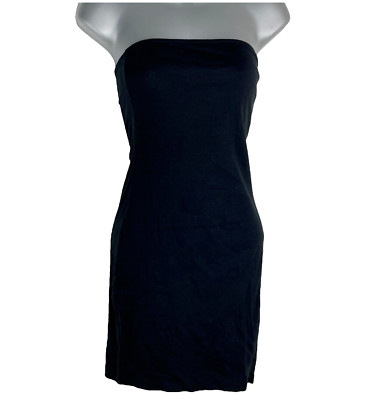 Divided Mini Dress Black Strapless Ribbed Women s UK Size XS