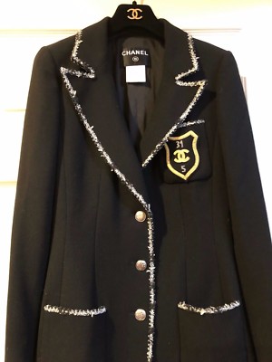 CHANEL 05C VINTAGE THE DEVIL WEARS PRADA BLACK JACKET SILVER TRIM