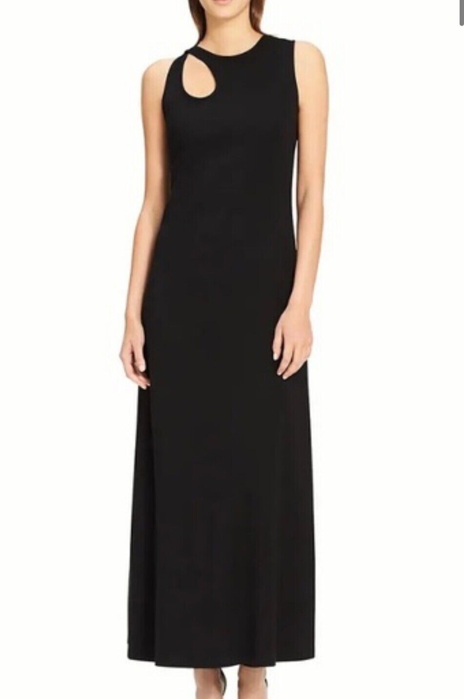 NWT $109 CALVIN KLEIN Black Sleeveless Keyhole Maxi Dress 2