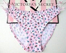 VICTORIA'S SECRET PINK Cotton Bikini Panty S M L XL Floral NWT Ruffle Tie Bow VS
