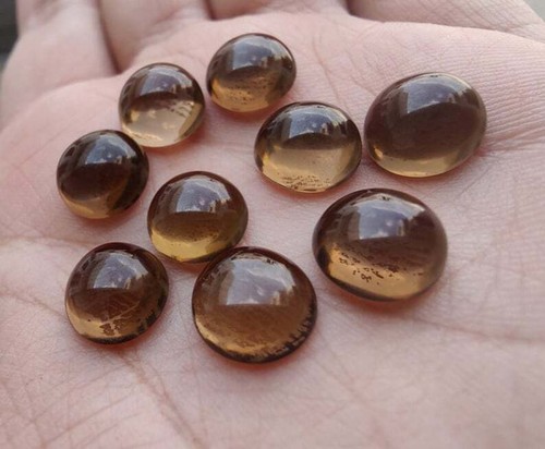 Natural Smoky Quartz round shape calibrated loose gemstone cabochons 3mm-20mm - Picture 6 of 12