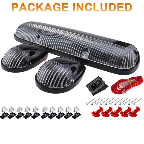 3PCS 30 LED Cab Marker Roof White Lights Assembly for 02-07 Chevy Silverado GMC - Picture 8 of 12