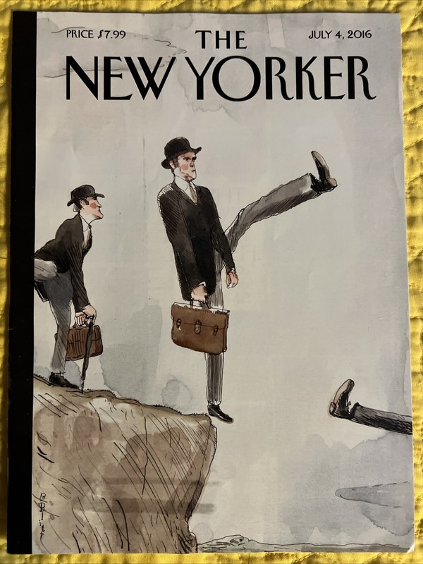 New Yorker Magazine - July 4, 2016 Silly Walk Off A Cliff Cover -Game Of Thrones