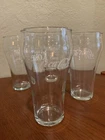 4 Vintage Coca Cola / Coke Glasses With White Lettering | GC
