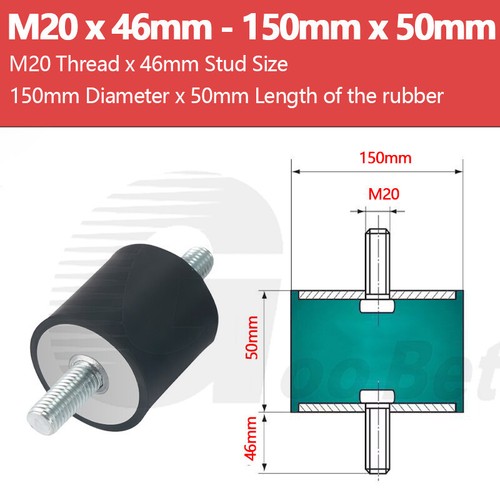Rubber Mount Car Boat Bobbin Anti Vibration M3 M4 M6 M8 M10 - M20 Cylindrical VV - Picture 104 of 105