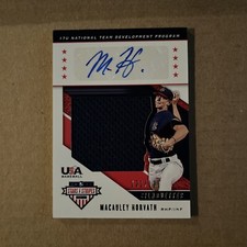 Mac Horvath 2019 Panini USA Stars & Stripes auto Autograph Patch /199 ORIOLES
