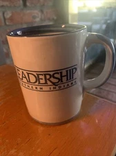 Vintage Louisville Stoneware Mug LEADERSHIP SOUTHERN INDIANA - Blue White