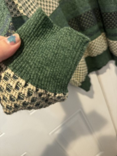 Vintage Men’s 21st Century Green Fair Isle Knit Cotton Long Sleeve Shirt 2XL XXL - Picture 5 of 16
