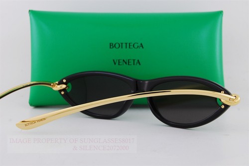 Brand New Bottega Veneta Sunglasses BV 1390/S-001 Black-Gold/Gray For Women - Picture 6 of 7