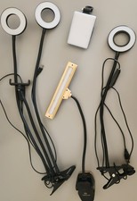  BULK 4 ring light with flexible arm clamps for selfie, photo, video, studio 