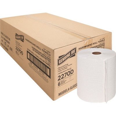 Hardwound Roll Paper Towels White 6 Towels Per Carton