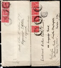 AUSTRALIA 1917 COVERS BEARING 1D RED GEORGE V X 2 MULTIPLE FRANKINGS.