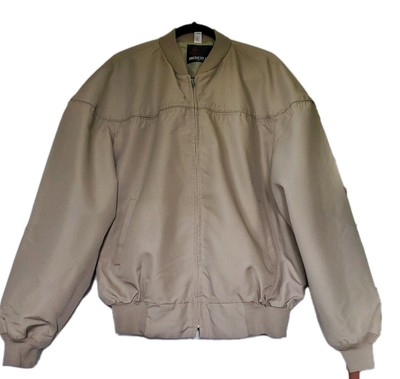 Vtg American Jac Mens 3X Tan Golf Windbreaker Jacket Harrington Bomber 1980s USA
