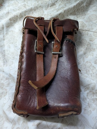 Vintage Brown Leather Utility Pouch Bag