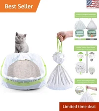 Durable 24 Count Cat Litter Box Liners with Drawstring - 36" x 19" Size