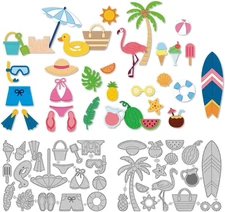 Summer Elements Die Cuts for Card Making, Swimwear Carbon Steel Cutting Dies Scr