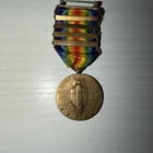 WW1 VICTORY MEDAL 4 CAMPAIGN BARS Vintage  Military Memorabilia World War One