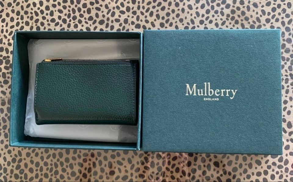 Cartera MULBERRY Plegable Multi Tarjeta Verde Pequeña Clásica Cuero Granulado Foto 3 de 4