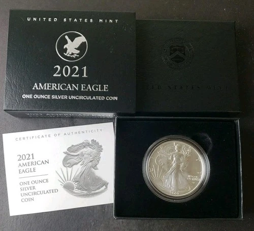 2021 W Uncirculated $1 American Silver Eagle Dollar, Type 2
