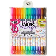 Tulip Dual-Tip Fabric Marker Set 14pc-Assorted Colors - 31960