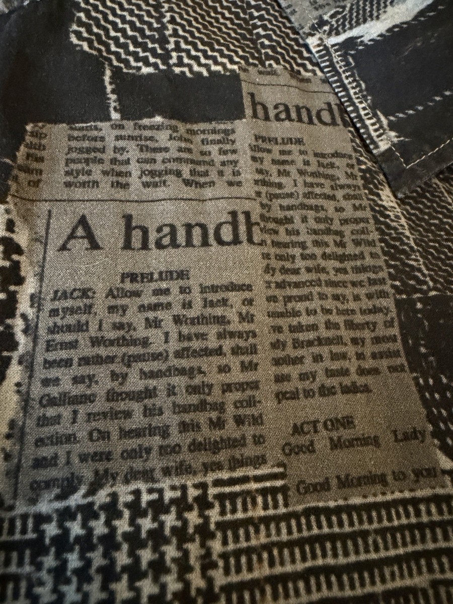 John Galliano Patchwork Gazette Newspaper Long Sleeve Shirt 52