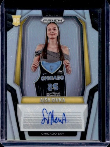 2025 Panini WNBA Prizm Ajsa Sivka Signatures Silver Auto Autograph #SG-AS Sky