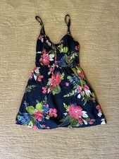 Vintage Y2K Hollister M Floral Babydoll Smocked Back Mini Dress