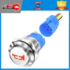 DaierTek 16mm Momentary Push Button Switch Red LED 12V Waterproof Marine Horn