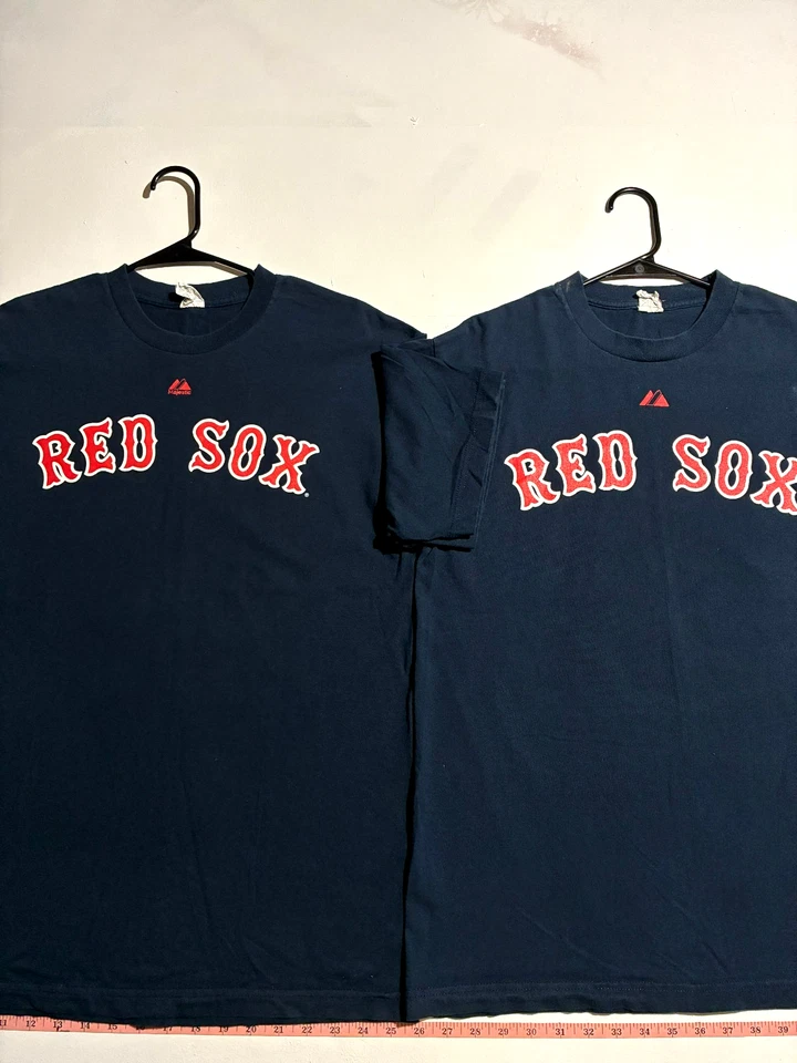 Lote de camisetas vintage 2010 Boston Red Sox MLB (L) Gonzalez #28 Crawford #13 - Imagem 4 de 4