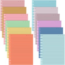 12 Pack 480 Sheets Colored Discbound Refill Paper 8.5 x 11 Inch College Ruled...
