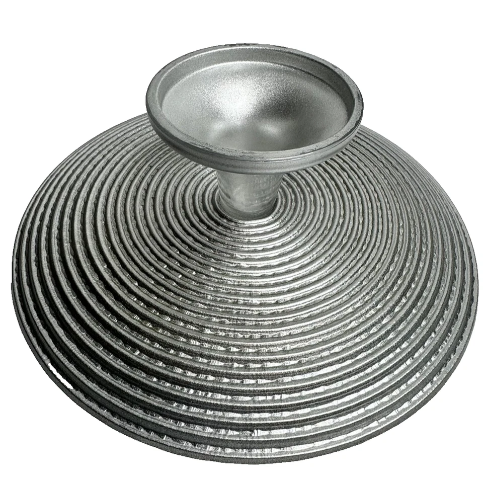 Pedestal de vidrio remolinado verde/amarillo soporte para pasteles con base plateada ~ 13" Foto 4 de 4