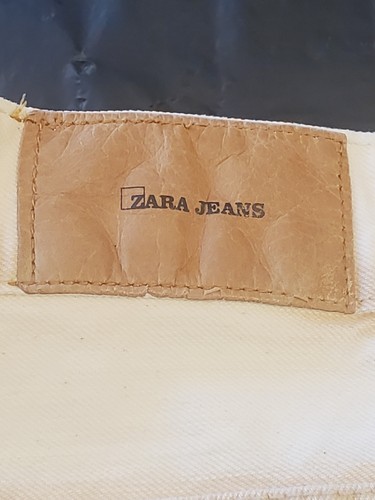 Zara Men's 34x33 Dirty White Jeans Button Fly Bootcut RN 77302 B6 - Picture 2 of 23
