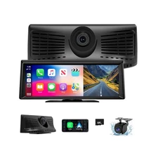 Wireless Carplay Screen for Car 2K Dash Cam, 8.1" HD Portable Car Stereo with...