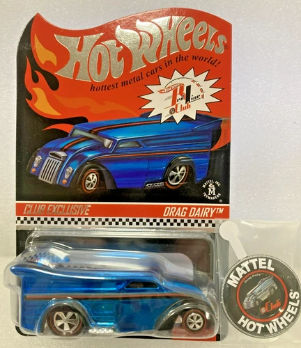 Hot Wheels 2014 3564/4000 RLC Drag Dairy w/Case New Red Line Club w/ Button