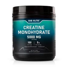 Pure Creatine Monohydrate 500 Gram Powder Micronized 100 Servings 5g Per Serving