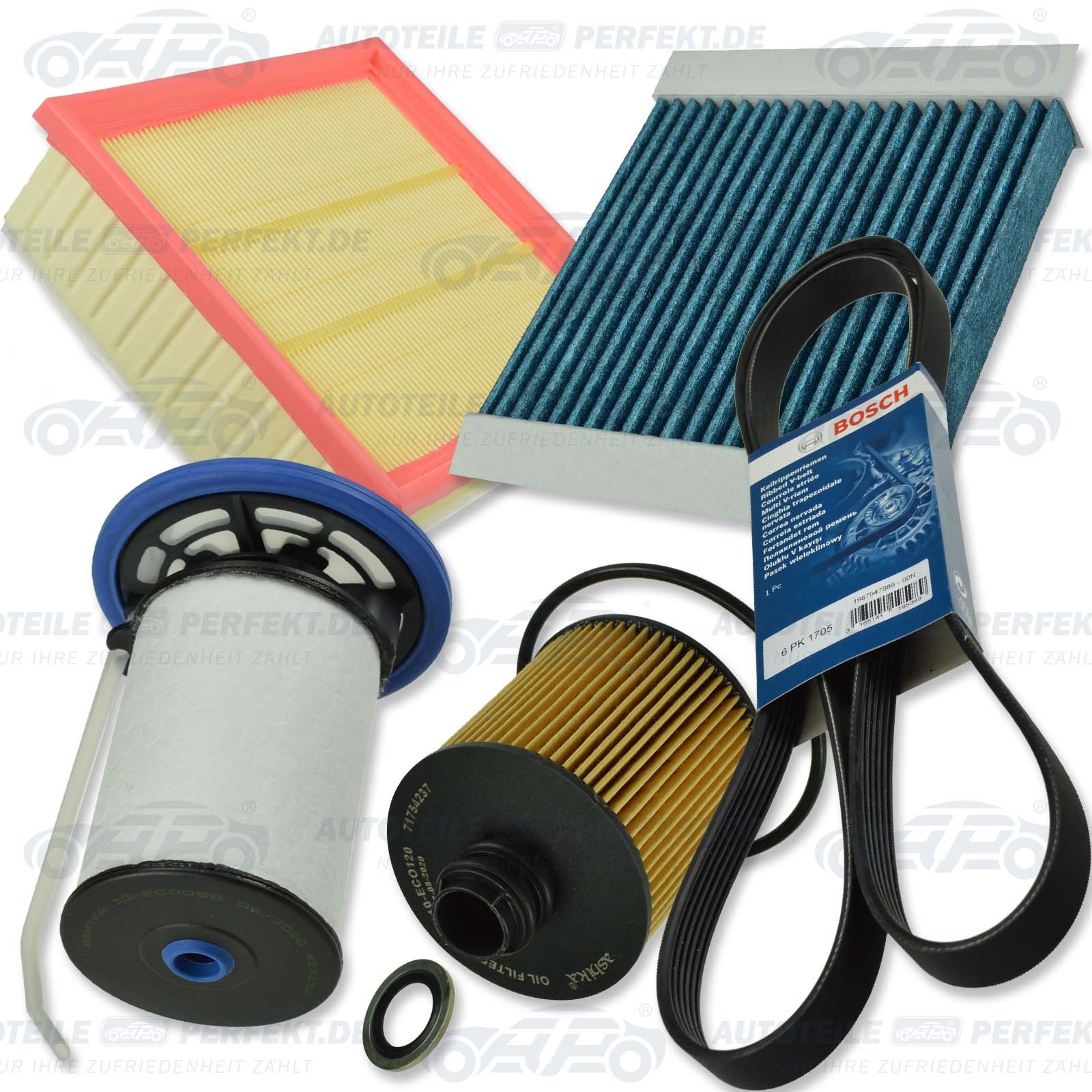 Inspektionskit Filter Satz Paket Xxl (Ab) Fiat Doblo Opel Combo D 1,6D+ B M.S/S-image