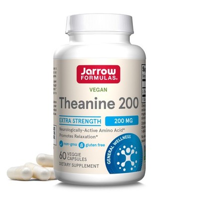 Jarrow Formulas Extra Strength L Theanine 200mg 60 Count (Pack of 1), White 