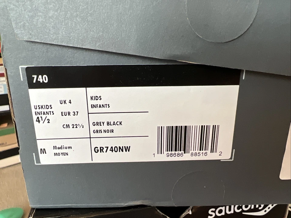 New 4.5 niños New Balance 740 niños niñas gris plata negro estilo comodidad atlético Foto 2 de 4