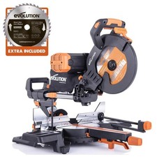Evolution R255SMS-DB+ 255mm Double Bevel Mitre Saw wood & multi-material blades